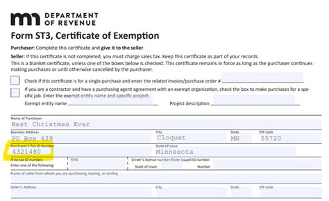 Mn Tax Id Number