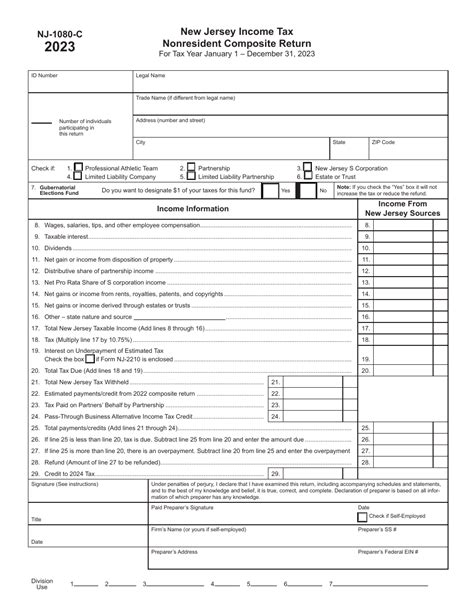 New Jersey Income Tax Return Status