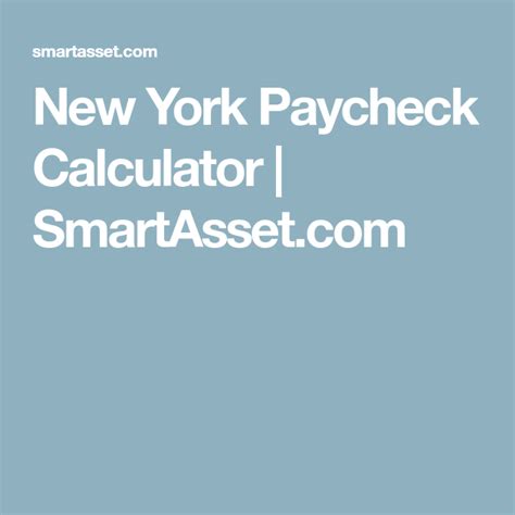 New York Paycheck Calculator Smartasset New York Paycheck Calculator Smartasset