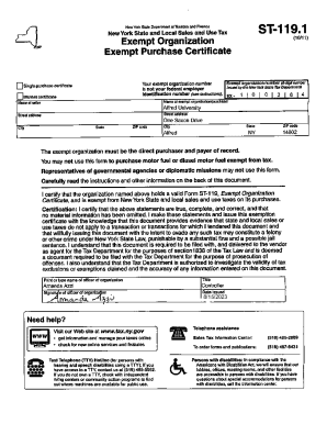 New York State Tax Exemption Form New York State Tax Exemption Form