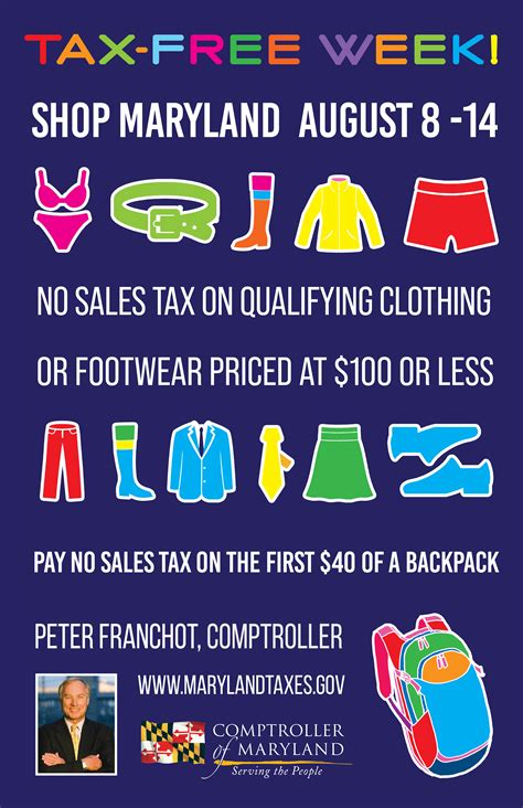 News Release Franchot Announces Shop Maryland Tax Free Week Is August 14 20
