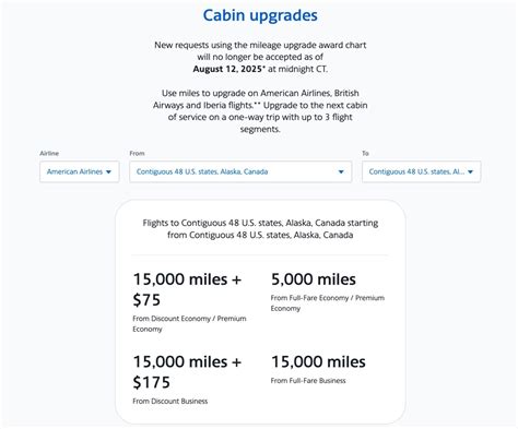 No More Mileage Award Upgrade Chart As American Airlines Unveils Instant Upgrades The Points Guy