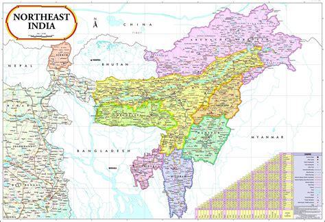 North East India Map, Size: 100 X 70 Cm At Rs 110/Piece In, 42% Off