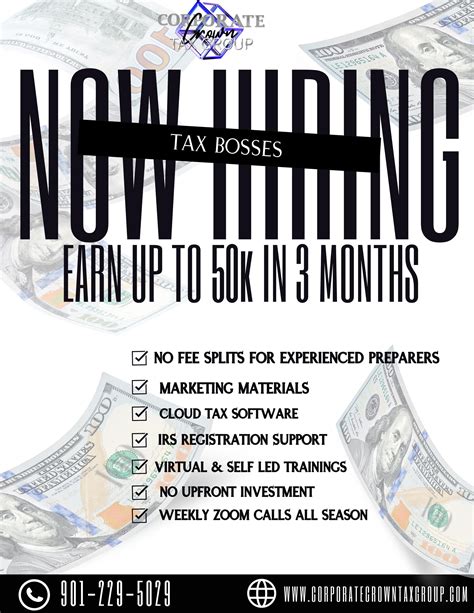Now Hiring Tax Preparers Flyers Etsy