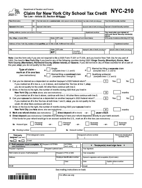 Nyc 210 Form 2023 Printable And Fillable Forms Online Pdfliner