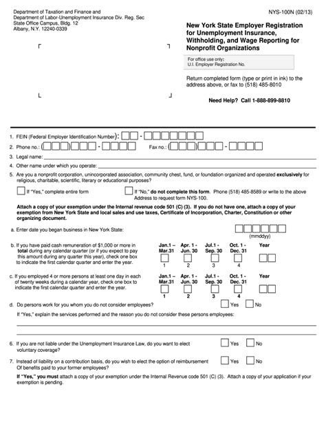 Nys 100 Form Fill Out Sign Online Dochub