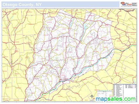 Otsego Ny County Wall Map