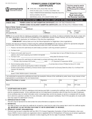 Pa Sales Tax Exempt Form