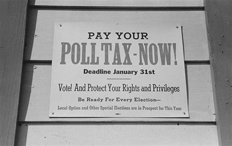 Poll Tax Poster For 1957 Elections