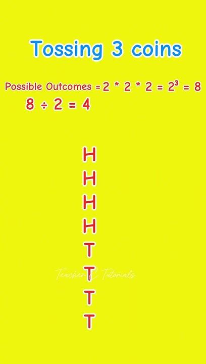 Possible Outcomes Of Tossing 3 Or 4 Coins Short Trick Probability Youtube Possible Outcomes Of Tossing 3 Or 4 Coins Short Trick Probability Youtube