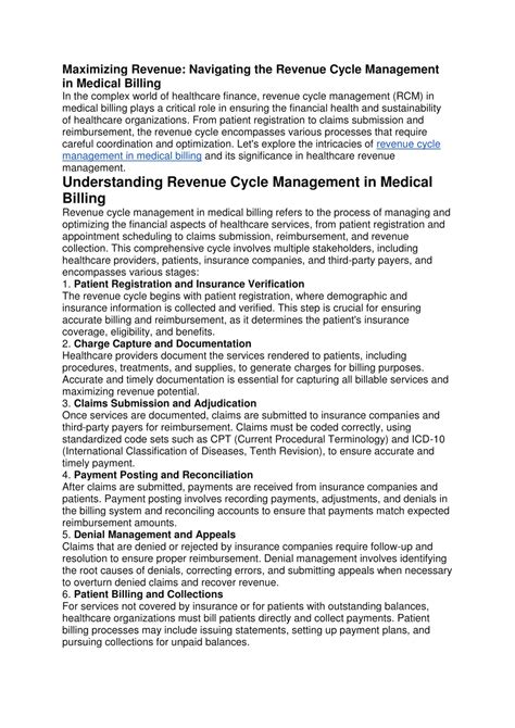Ppt Maximizing Revenue Navigating The Revenue Cycle Management In Medical Billing Powerpoint