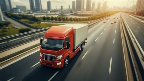 Premium Photo Speeding Towards Efficiency Cargo Van Blitzing Through The Highway In A Blurred