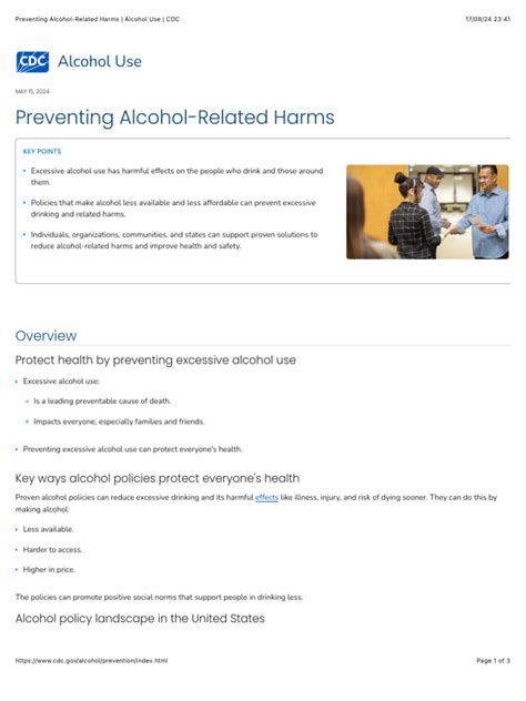 Preventing Alcohol Related Harms Alcohol Use Cdc