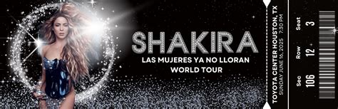 Printable Shakira Surprise Concert Reveal Ticket Shakira Etsy