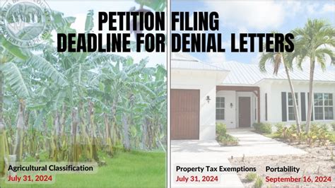 Property Owners Who Received A Denial Notice For Property Tax Exemptions Or An Agricultural Classification Have Until 5 P M Thursday July 31 2025 To File A Petition With The Clerk Of The