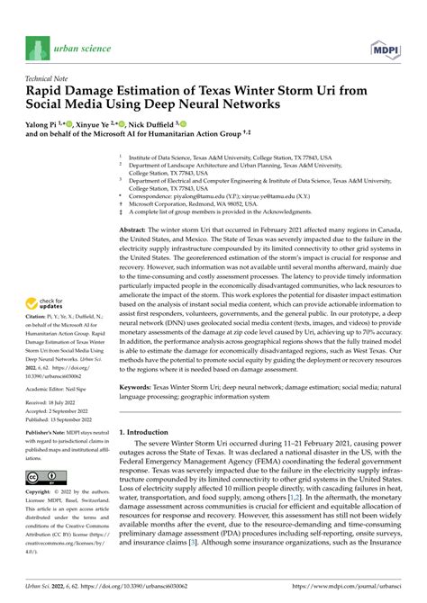 Rapid Damage Estimation Of Texas Winter Storm Uri From Social Media Using Deep Neural Networks