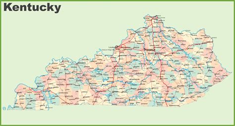 Road Map Of Kentucky With Cities Road Map Of Kentucky With Cities