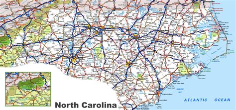 Road Map Of North Carolina With Cities Road Map Of North Carolina With Cities