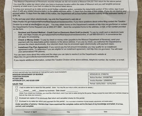 Sales Tax Non Filer Notice R Stlouis