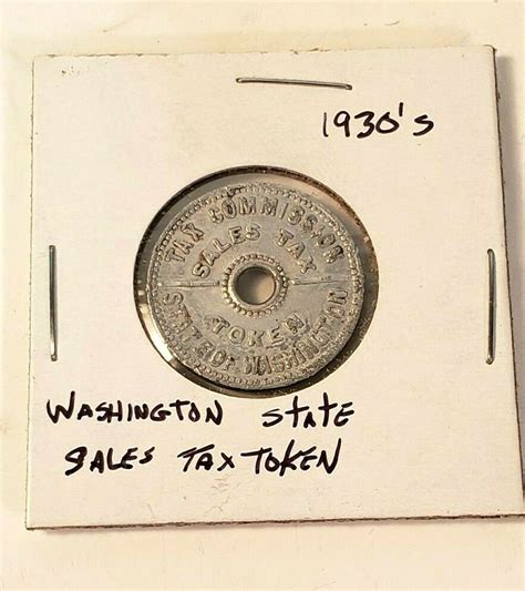 Sales Tax Token State Of Washington Tax Commission 1930 S Carded Ebay