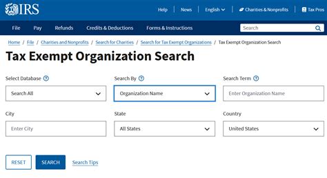 Search Irs Tax Exempt Organizations