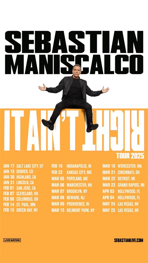 Sebastian Maniscalco Tickets Comedy Shows 2025 Tour Dates