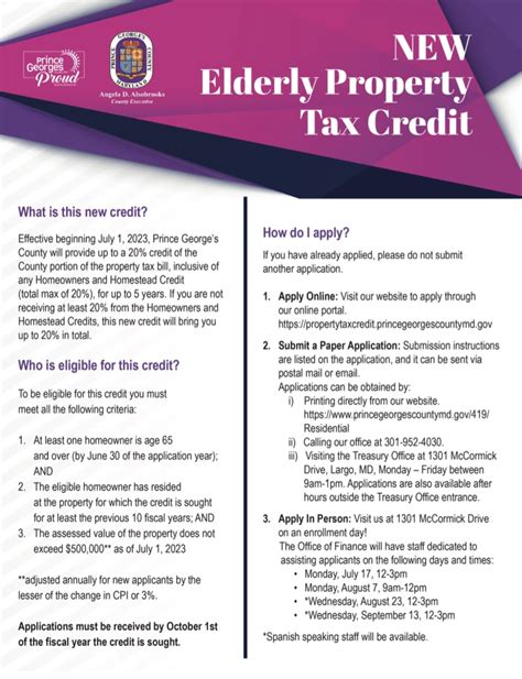 Senior Tax Credit In Prince Georges County Application Due October 1 2023 Town Of Edmonston