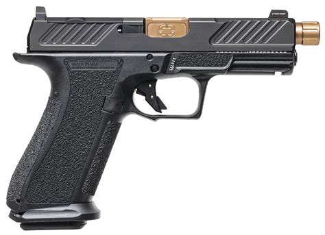 Shadow Systems Xr920 Combat 9Mm Pistol Optic Ready 4 5 Black Spiral Threaded Barrel Green Tritium Front Dot