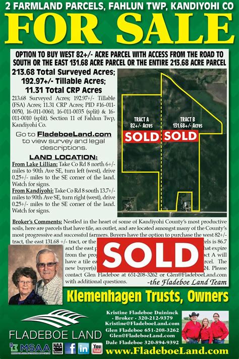 Sold Kandiyohi Co Farmland For Sale Option To Buy 82 Acre Parcel 131 68 Acre Parcel Or All 213 68 Surveyed Acres Farmland Located In Fahlun Twp Kandiyohi Co Fladeboe Land Sold Kandiyohi Co Farmland For Sale Option To Buy 82 Acre Parcel 131 68 Acre Parcel Or All 213 68 Surveyed Acres Farmland Located In Fahlun Twp Kandiyohi Co Fladeboe Land