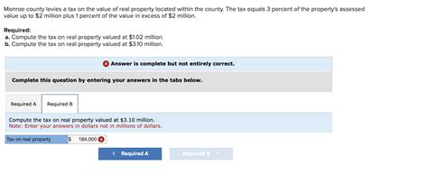 Solved Monroe County Levies A Tax On The Value Of Real Chegg Com