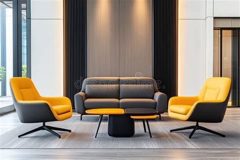 Sophisticated Corporate Lounge Area With Ambient Lighting For Informal Meetings And Relaxation