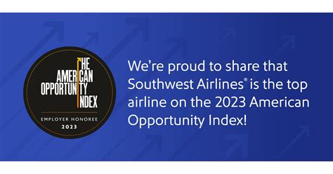 Southwest Airlines Named The Top Airline For Job Growth And Opportunity By The American Opportunity Index