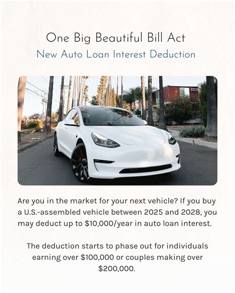 Starting 2025 If You Re Financing A Brand New Car For Personal Use You May Be Eligible To Deduct Up To 10 000 Year In Loan Interest Through Starting 2025 If You Re Financing A Brand New Car For Personal Use You May Be Eligible To Deduct Up To 10 000 Year In Loan Interest Through
