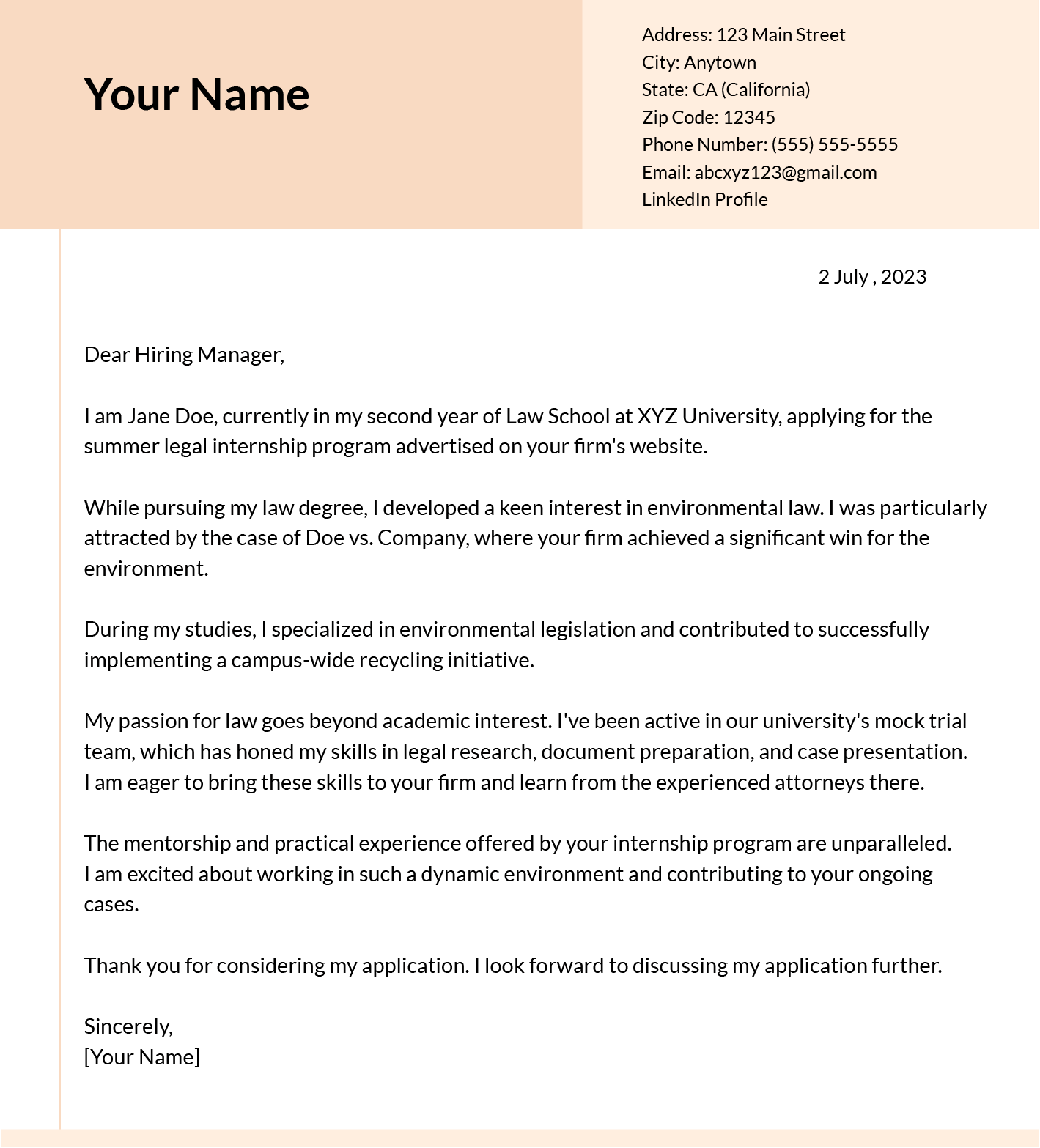 Student Internship Cover Letter Samples Examples 2025 Kickresume