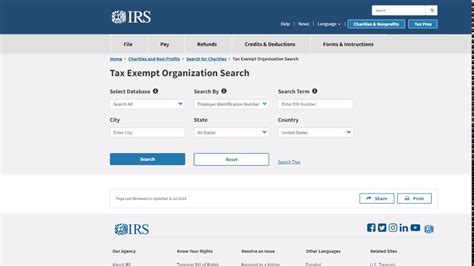 Tax Exempt Organization Search