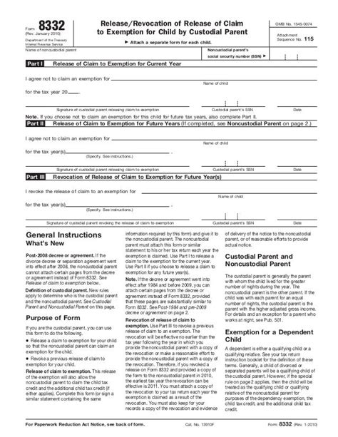 Tax Form 8332