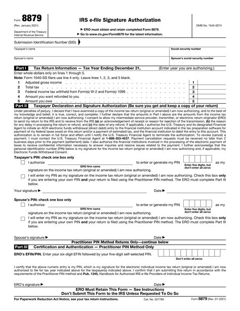 Tax Form 8879
