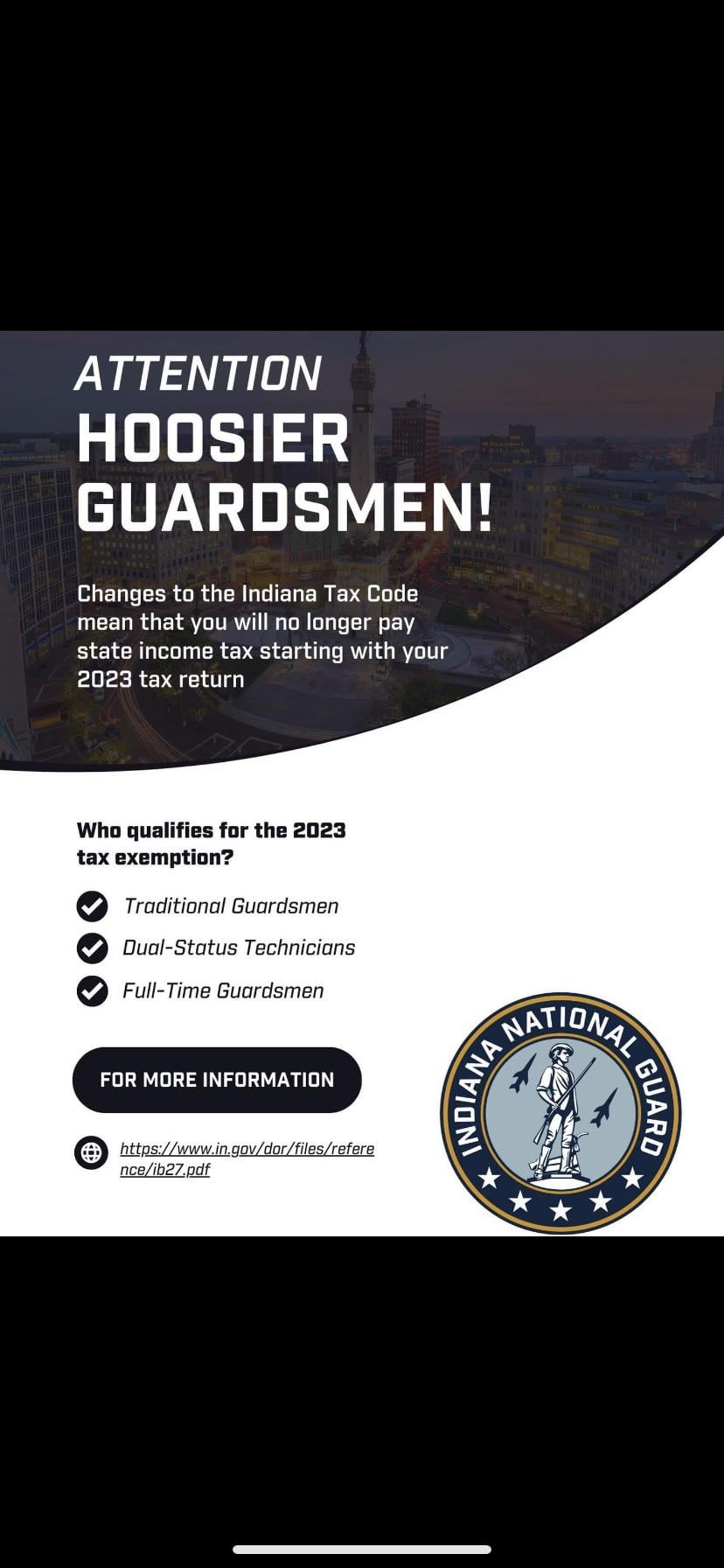 Tax Free Indiana Guard R Nationalguard