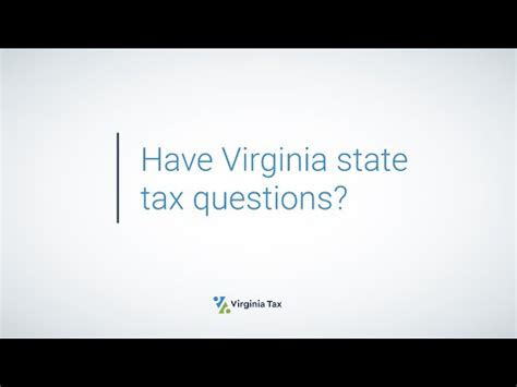 Tax Tips Have Virginia State Tax Questions Youtube