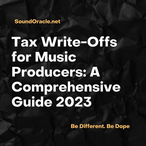 Tax Write Offs For Producers Soundoracle Sound Kits