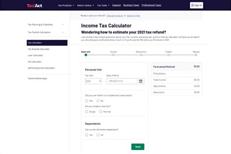 Taxact Tax Calculator