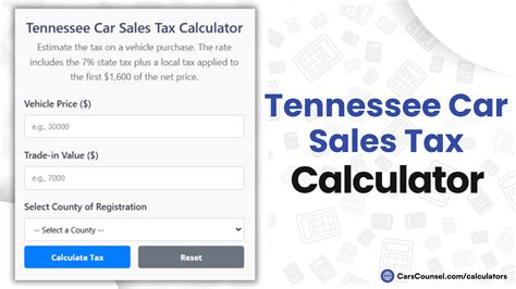 Tennessee Sales Tax Calculator