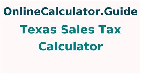 Texas Sales Tax Only