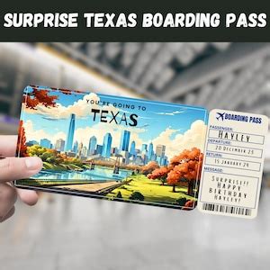 Texas Usa Trip Surprise Gift Ticket You Re Going To Texas Printable Flight Boarding Pass Editable Travel Print Etsy Texas Usa Trip Surprise Gift Ticket You Re Going To Texas Printable Flight Boarding Pass Editable Travel Print Etsy