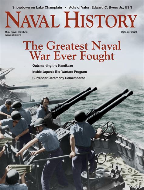 The Greatest Naval War Ever Fought Naval History Magazine October 2020 Volume 34 Number 5