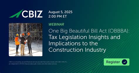 The New Tax Bill Impact On The Construction Industry Cbiz