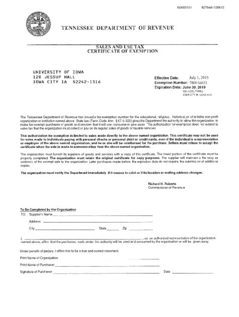 Tn Sales Tax Exemption Certificate Fill Out Sign Online Dochub