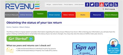 Track Missouri Tax Refund