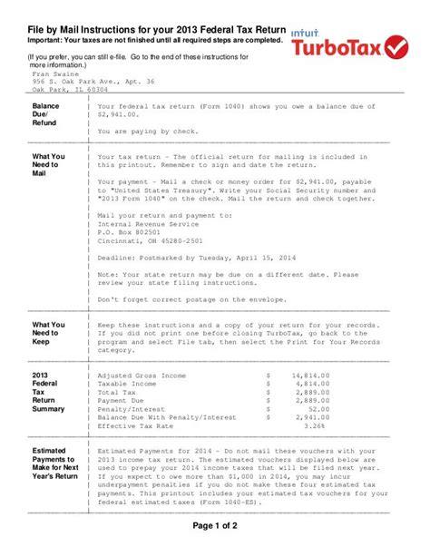 Turbo Tax Amended Return