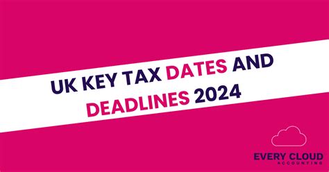Uk Key Tax Dates And Deadlines 2024 Every Cloud Accounting